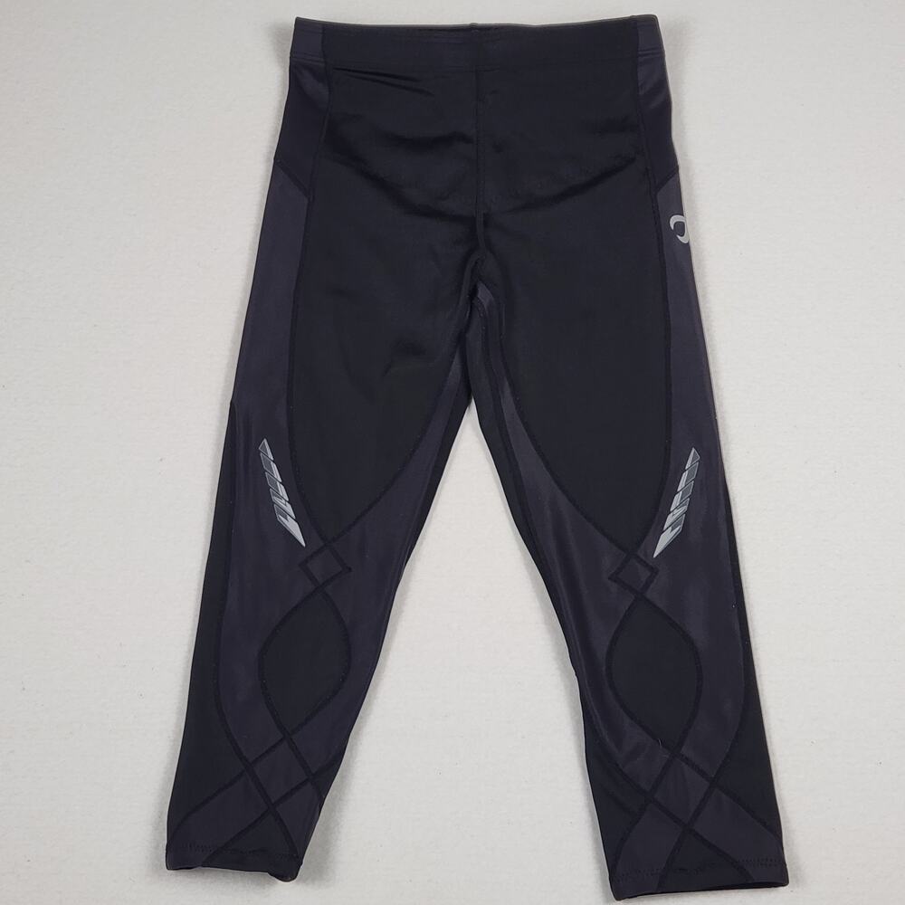 CW-X Women's Stabilyx 3/4 Mid Rise Capri Compression Tights Black Sz S